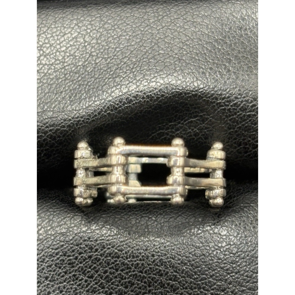 New Condition Sterling Silver Bicycle Chain Ring Size 7 H5